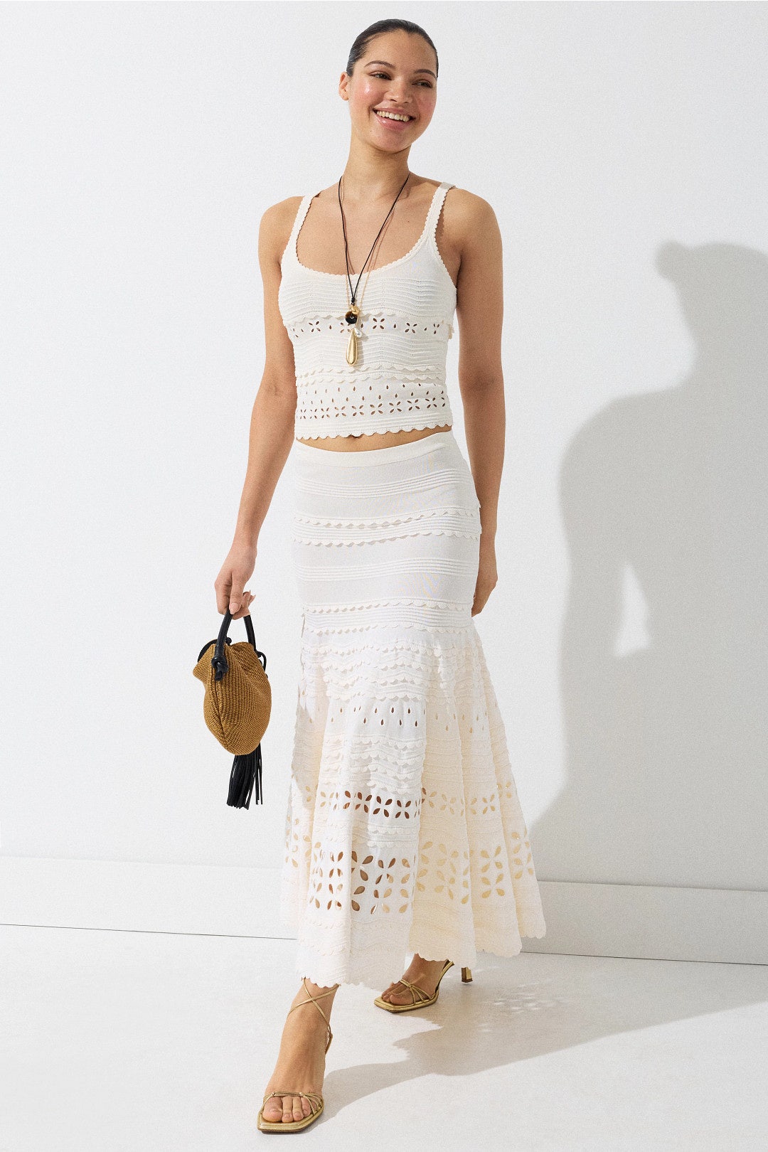 Annisa Eyelet Knit Midi Skirt by Ulla Johnson 0