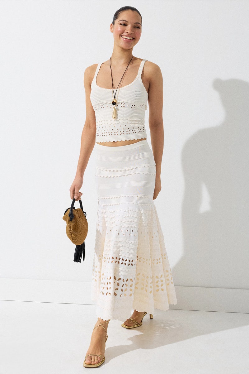 Annisa Eyelet Knit Midi Skirt by Ulla Johnson - Photo 0