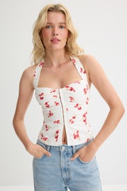 Rixton Printed Halter Top by Bardot