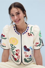 Beeson Floral Embroidered Top by Hunter Bell