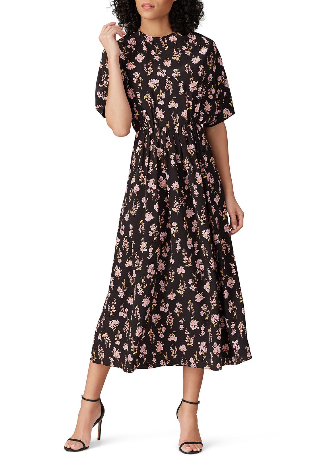 Floral Printed Open Back Dress by Les Reveries 0