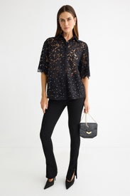 Studded Floral Lace Shirt by MICHAEL KORS