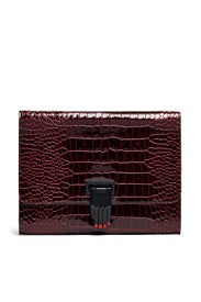 Embossed Nokki Hand Clasp Clutch by Opening Ceremony Accessories