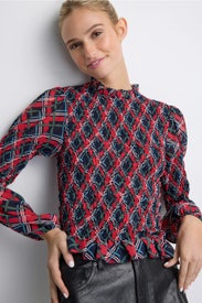 Smocked Ruffle Neck Top by Rixo x RTR