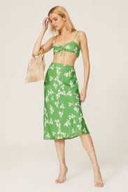 Rolling Fields Bias Midi Skirt by THIRD FORM