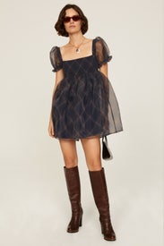 Puff Sleeve Organza Mini Dress by WEWOREWHAT