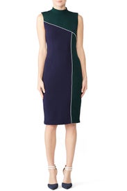 Green Colorblock Sheath by Alexia Admor