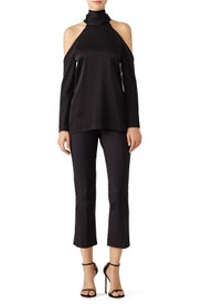 Black Sash Cold Shoulder Top by GALVAN