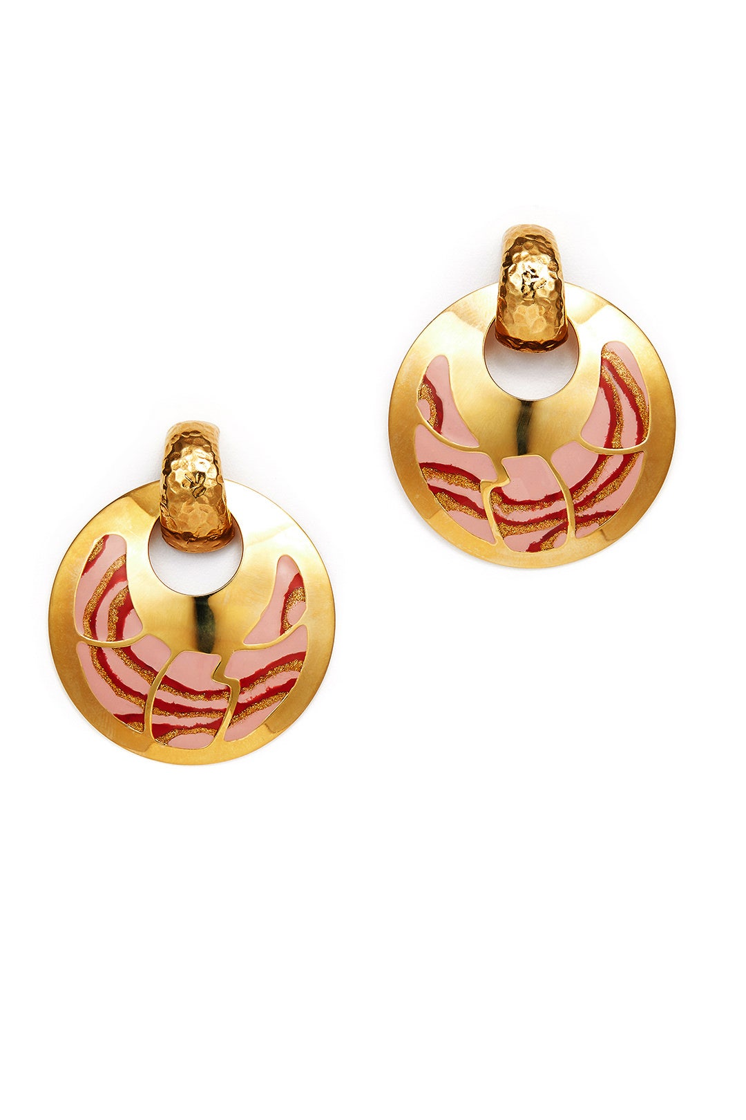 Pink Bo Shagreen Earrings by Gas Bijoux 1