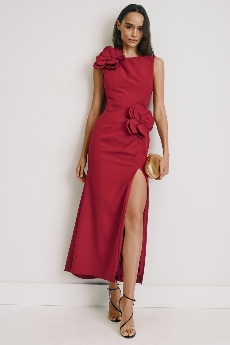 High Neck Crepe Column Dress by Ieena for Mac Duggal - Photo 0