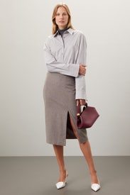 Wool Midi Skirt by Marina Moscone x RTR