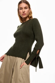 Rib Knit Tie Cuff Sweater by 3.1 Phillip Lim