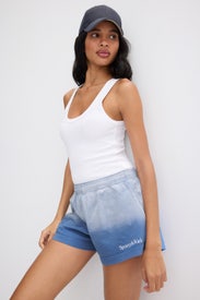 Serif Logo Embroidered Disco Shorts by Sporty & Rich
