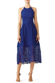 Cobalt Lace Midi Dress by Slate & Willow