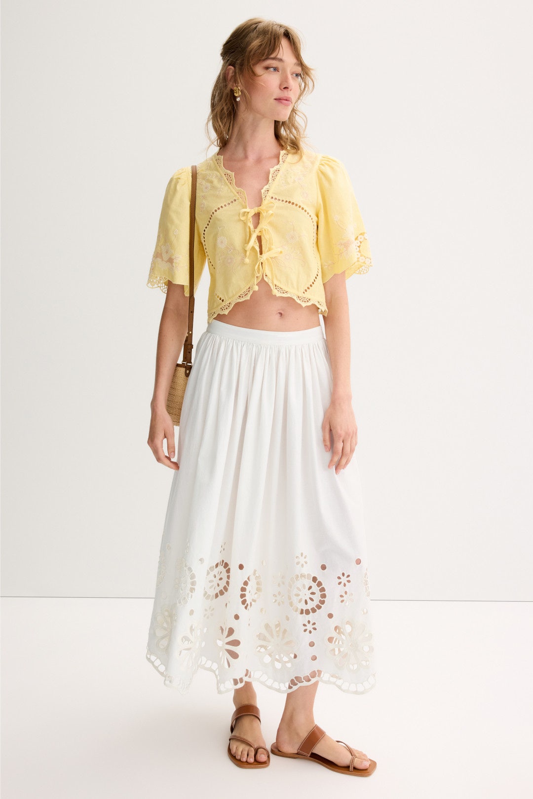 Super Bloom Eyelet Skirt by The Great. 0