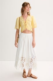 Super Bloom Eyelet Skirt by The Great.