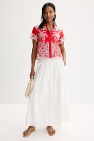 Red Palm Trees Shirt by FARM Rio