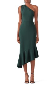 Green Ruffle Hem Dress by Hutch