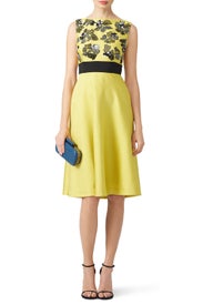 Graphic Citrine Dress by Lela Rose