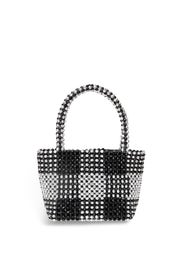 Black and Silver Mina Beaded Mini Tote by Loeffler Randall