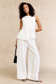 Nyla Asymmetrical Linen Top by Milly