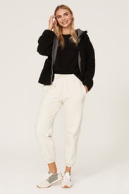 Black Faux Sherpa Jacket by Splendid