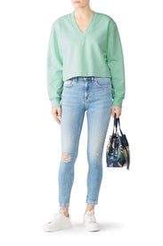 Mint Cropped Pullover by Tibi