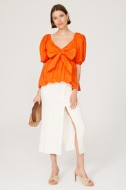 Tie Front Bubble Top by Toccin