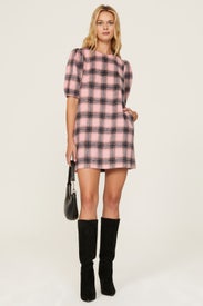 Pink Checkered Dress by Toccin