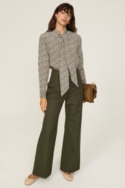 Ditsy Floral Bow Blouse by Tory Burch