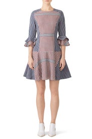 Mixed Gingham Dress by Badgley Mischka