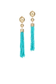 Turquoise Beaded Duster Earrings by Ettika