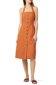 Burnt Orange Halter Dress by Moon River
