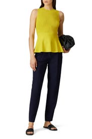 Yellow Peplum Top  by Theory
