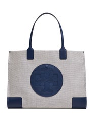Navy Canvas Ella Tote by Tory Burch Accessories