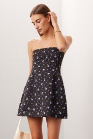 Strapless Peplum Mini Dress by WEWOREWHAT