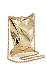 Gold Crisp Packet Clutch by Anya Hindmarch