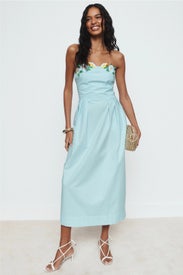 Lorr Strapless Embroidered Floral Dress by Fanm Mon