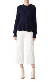 Merino Peplum Pullover by La Vie Rebecca Taylor