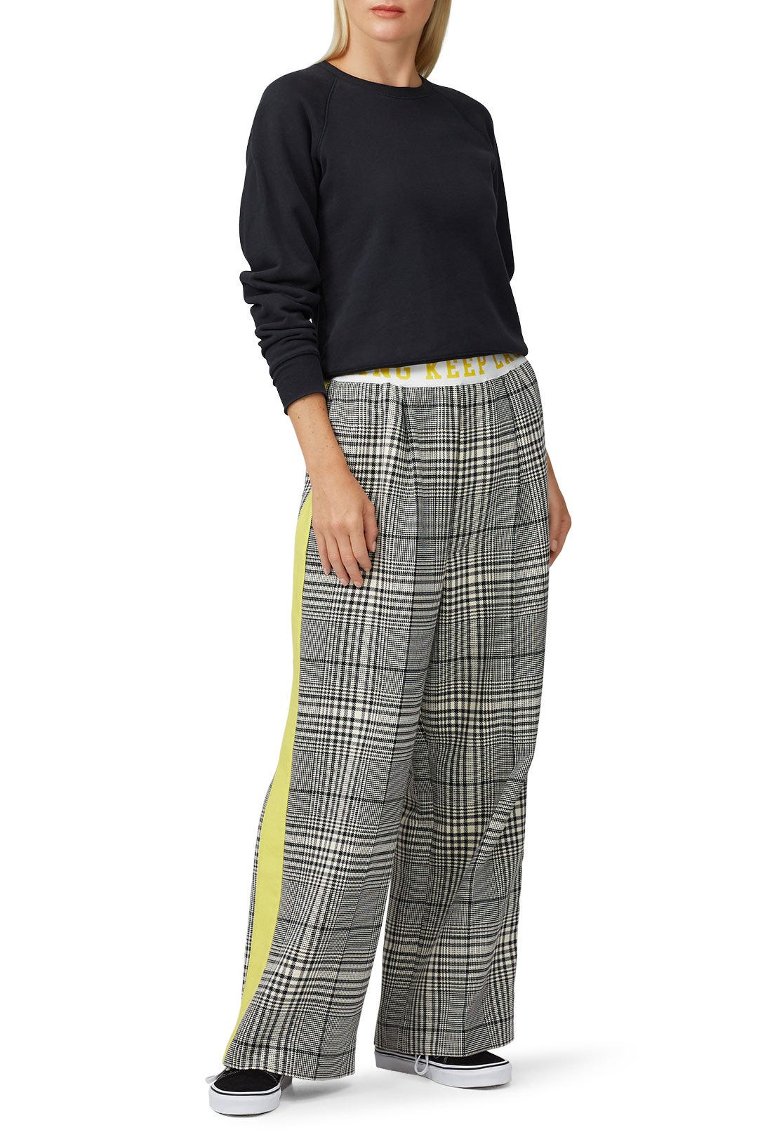 Plaid Printed Wide Leg Pants by Mira Mikati 0