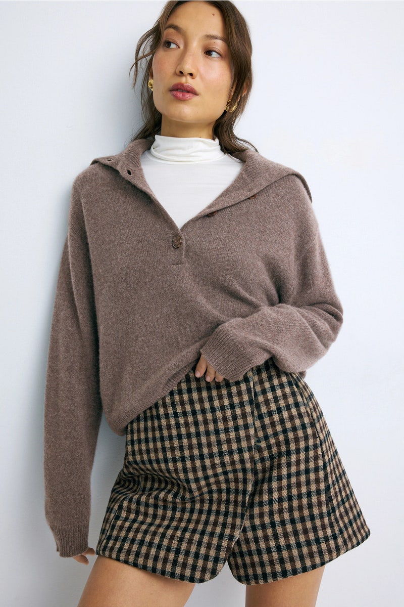 Premium Cashmere Reversible Quarter Button Down by NAADAM - Photo 0