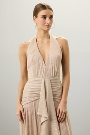 Lurex Draped Maxi Dress by PatBO