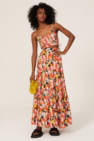 Orange Floral Crop Top by Plan C