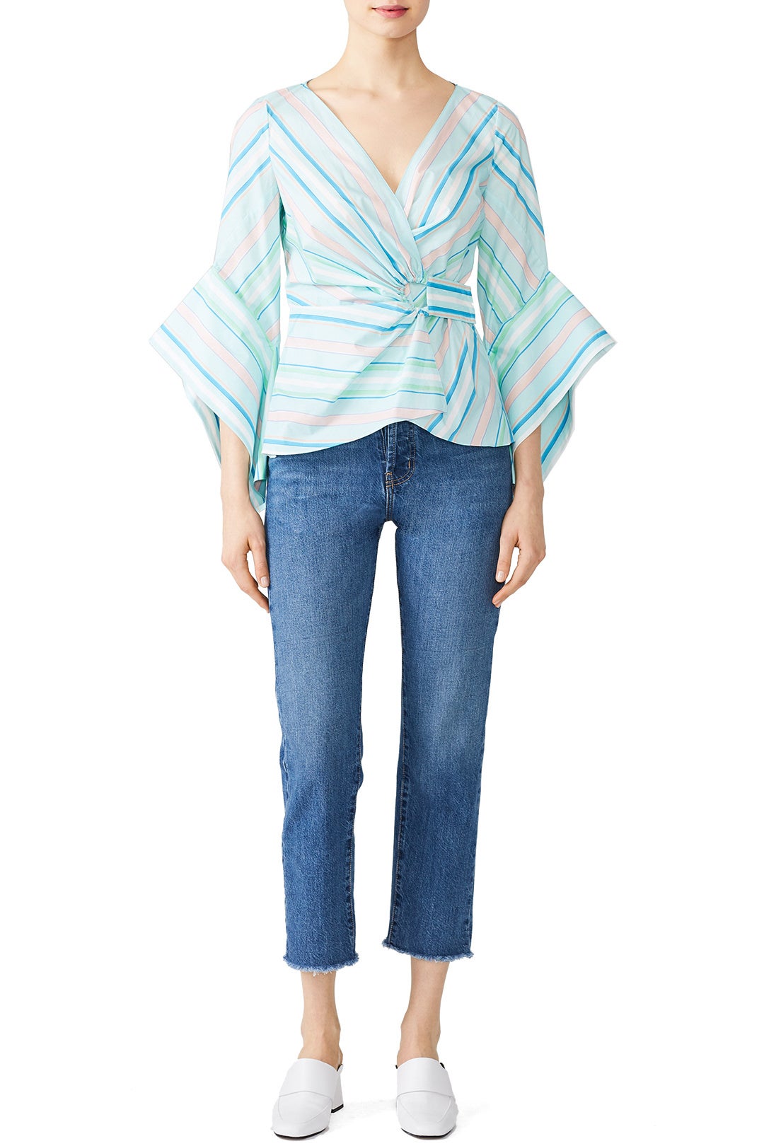 Mint Stripe Wrap Top by Peter Pilotto 0