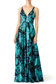 Teal Shimmer Gown by Badgley Mischka
