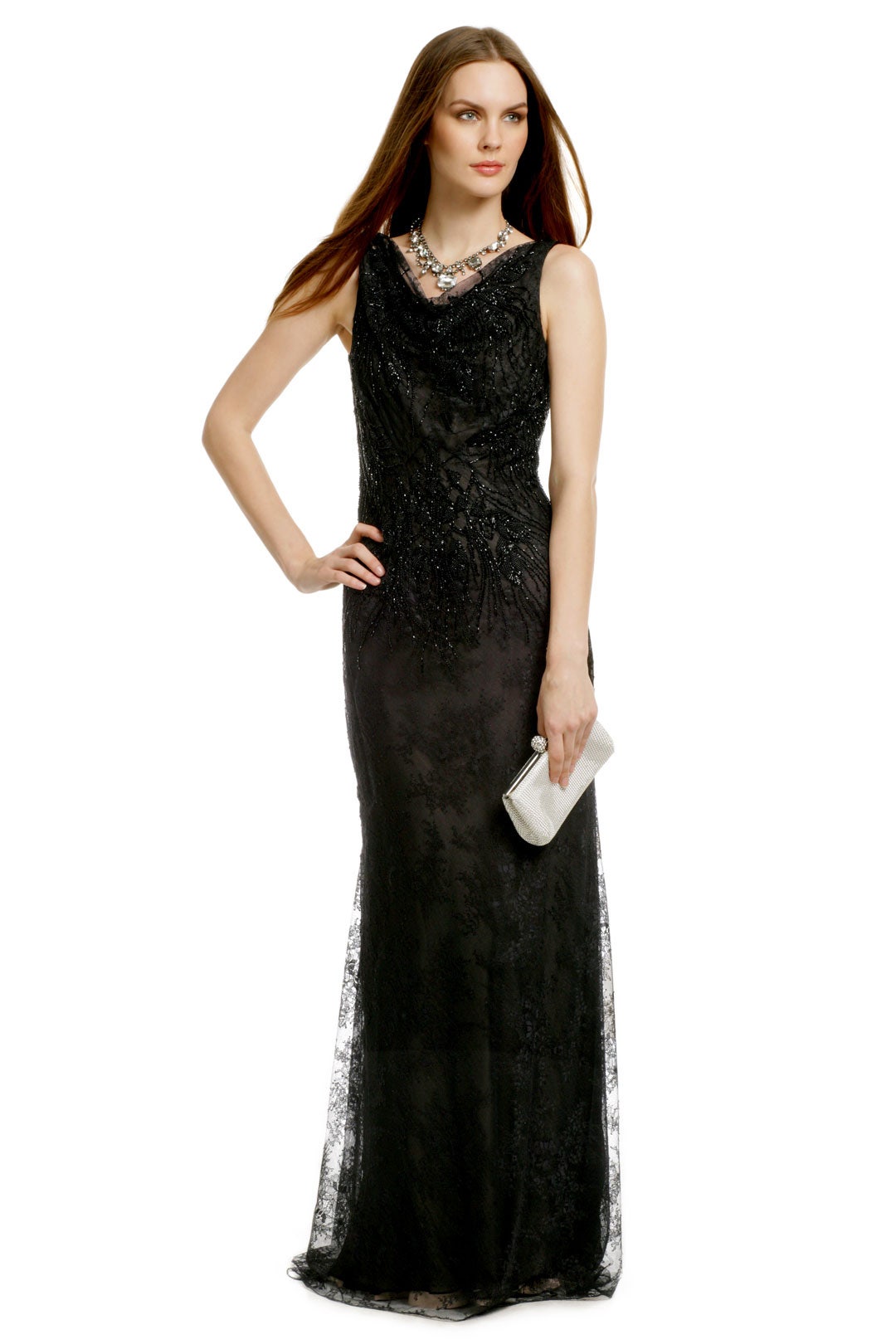Lady Lace Sequin Gown by Carmen Marc Valvo 0