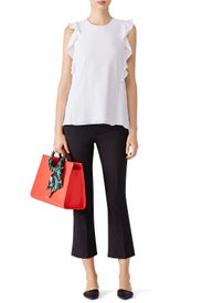 White Ruffle Crepe Top by Carven