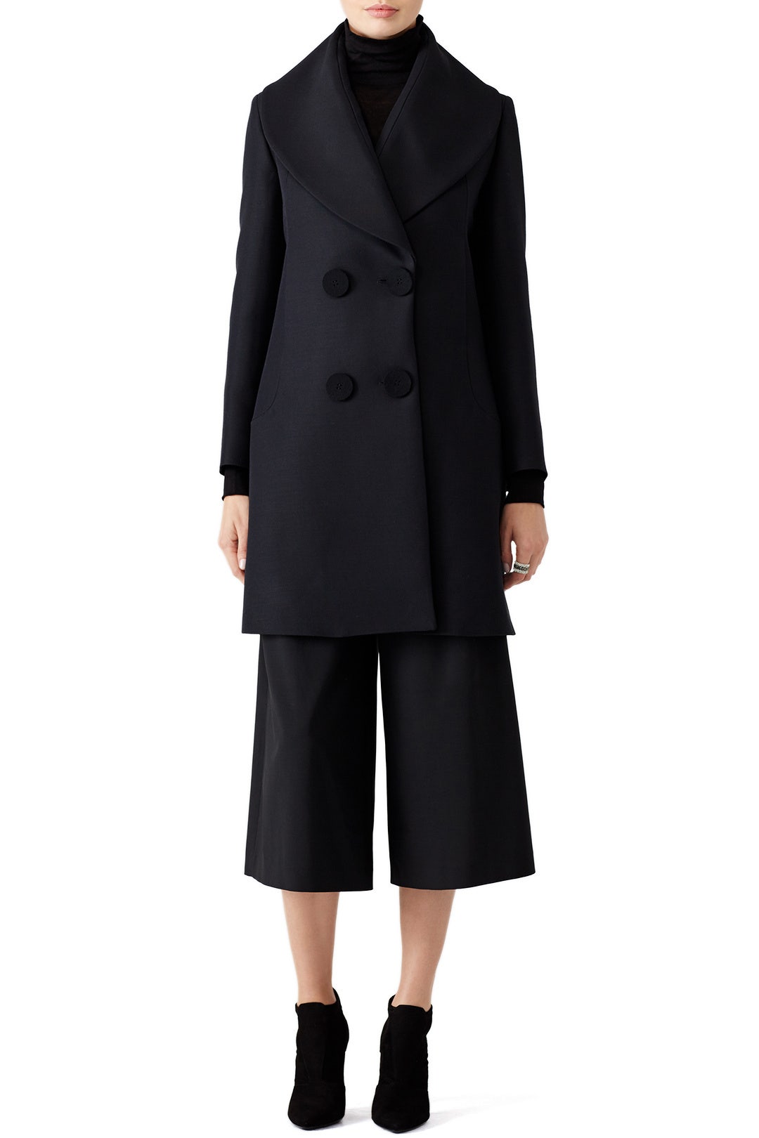 Black Shawl Collar Coat by DEREK LAM 0