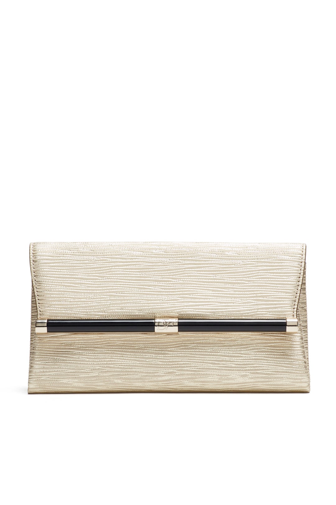 Metallic Twig Leather Clutch by Diane von Furstenberg Handbags