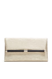 Metallic Twig Leather Clutch by Diane von Furstenberg Handbags